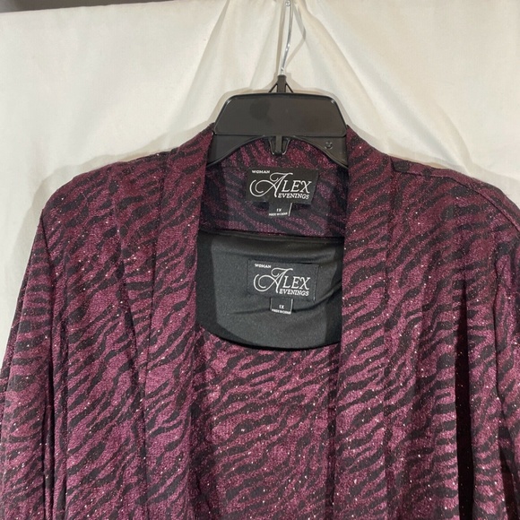 NWT Alex Evenings [ Plus Size 1X ] Animal Print‎ Twinset Tank + Jacket - Picture 9 of 12
